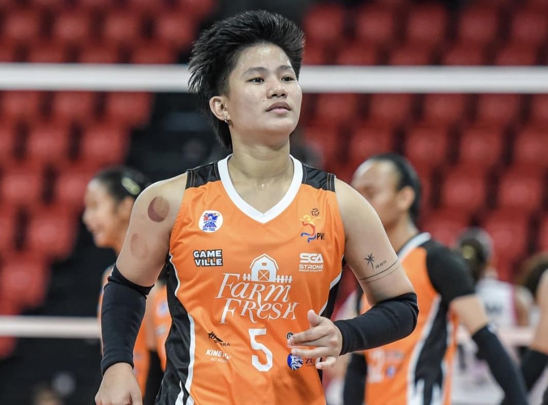 Alyssa Bertolano played a key role in Farm Fresh’s four-set victory over sister team ZUS Coffee, 26-24, 13-25, 25-21, 25-19, in the 2024-25 Premier Volleyball League (PVL) All-Filipino Conference at the Smart Araneta Coliseum on Thursday, December 5.