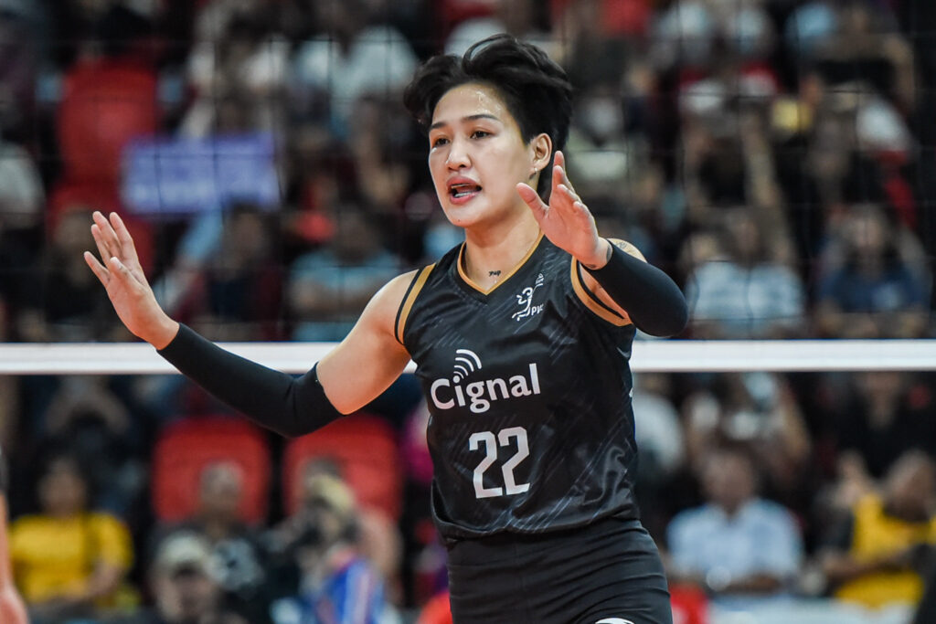 Gel Cayuna led the Cignal HD Spikers to their third consecutive victory after overcoming a third-set setback against Choco Mucho in the 2024-25 Premier Volleyball League (PVL) All-Filipino Conference at the Philsports Arena in Pasig on Thursday, November 28.