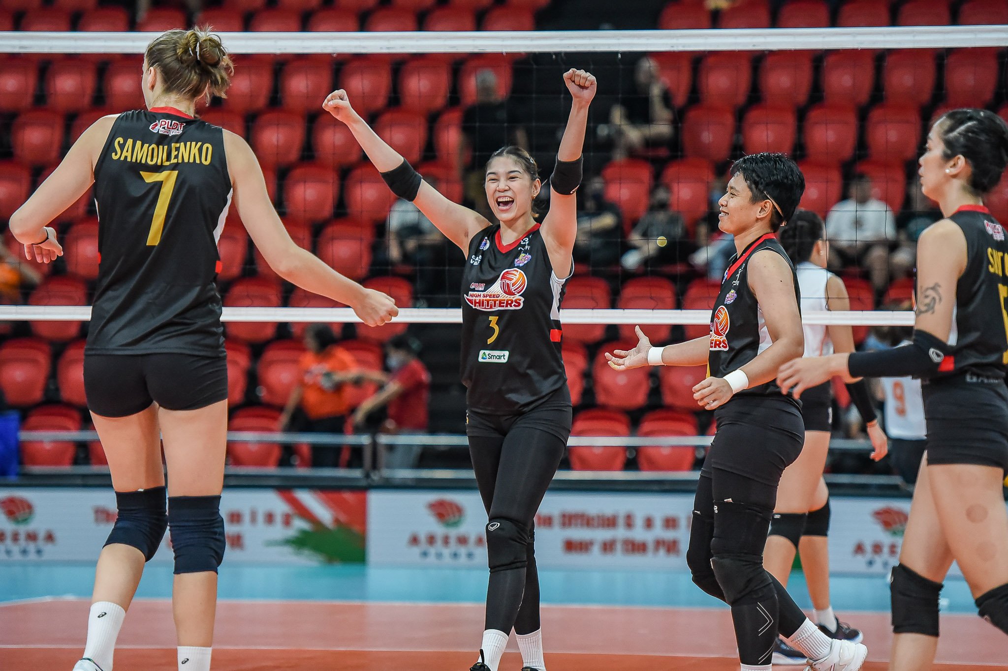 Coming off a loss to Chery Tiggo last time, PLDT redeemed itself by blanking Farm Fresh to end its Premier League Volleyball (PVL) Reinforced Conference first round duties on a high note at PhilSports Arena on Thursday, August 8.