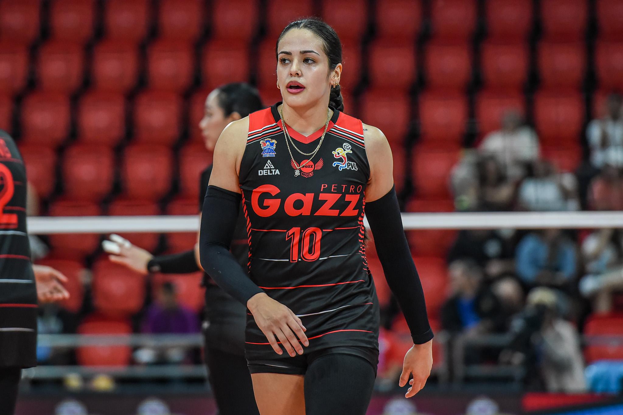 Brooke Van Sickle of Petro Gazz in their match against the ZUS Coffee Thunderbelles on Tuesday, February 4