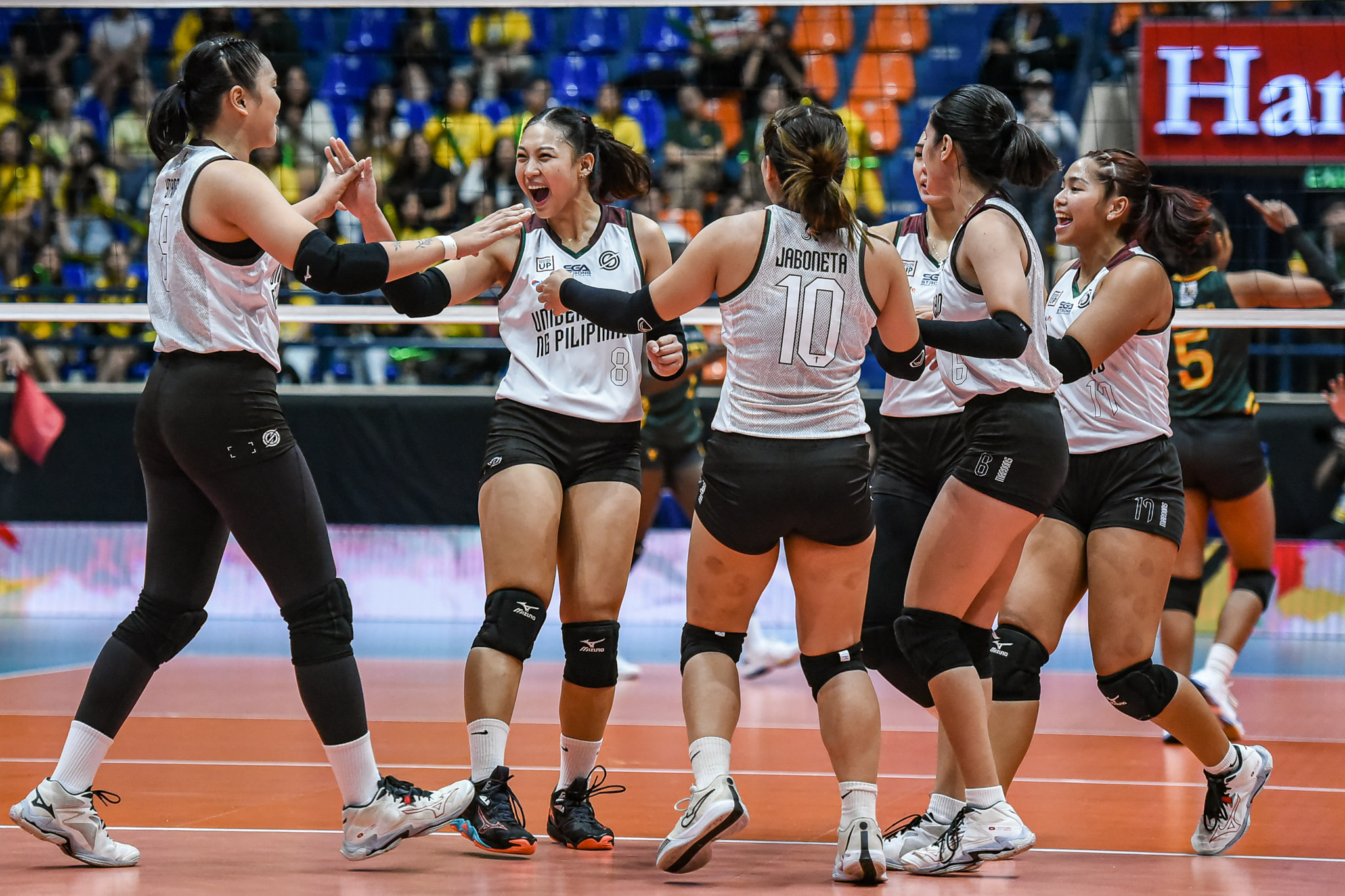 The UP Fighting Maroons against the FEU Lady Tamaraw in the UAAP Season 87 Women's Volleyball