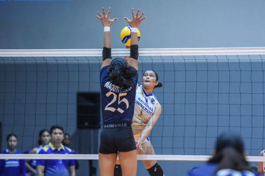 The National University Lady Bulldogs tripped Colegio de San Juan de Letran Lady Knights in its first game of the 2024 V-League Women’s Collegiate Challenge on Wednesday at the Paco Arena in Manila.