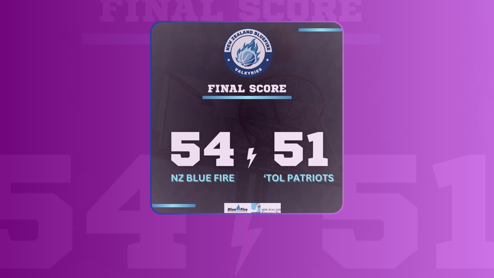 New Zealand Blue Fire Valkyries narrowly defeated the Cavite-Tol Patriots, 54-51.