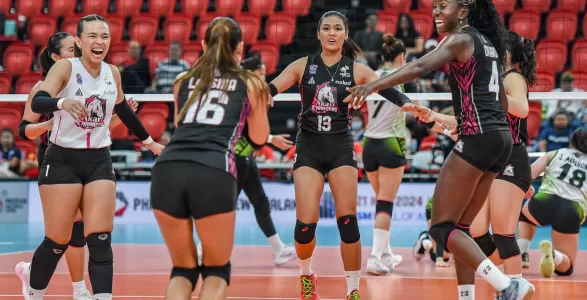 The Akari Chargers took down the Nxled Chameleons to remain perfect in the Premier League Volleyball (PVL) Reinforced Conference on Thursday, August 13, at the PhilSports Arena in Pasig. 