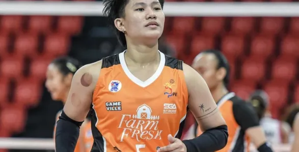 Alyssa Bertolano played a key role in Farm Fresh’s four-set victory over sister team ZUS Coffee, 26-24, 13-25, 25-21, 25-19, in the 2024-25 Premier Volleyball League (PVL) All-Filipino Conference at the Smart Araneta Coliseum on Thursday, December 5.